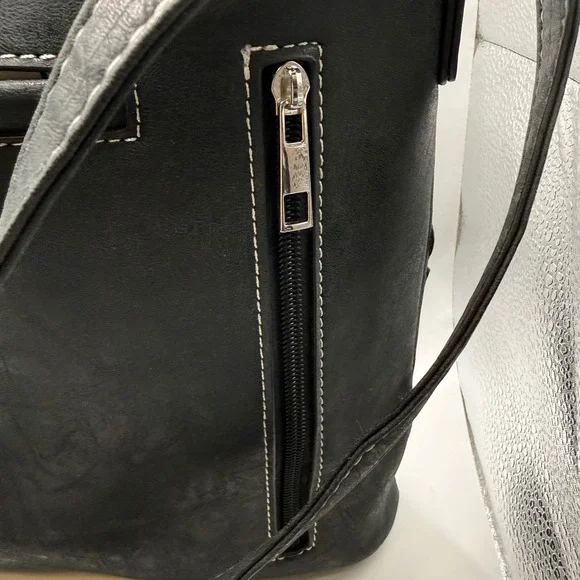 Western Embroidered Crossbody Bucket Bag Black Teal Floral Studded Concho Boho - Picture 7 of 14